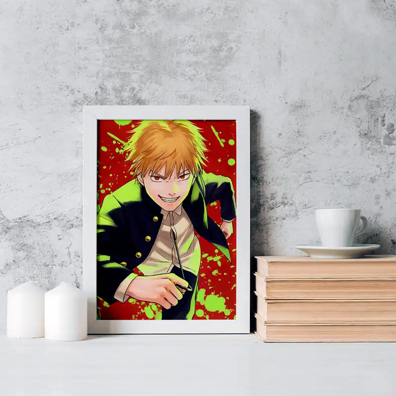 تابلو خندالو مدل دنجی انیمه مرد اره ای کد 17844