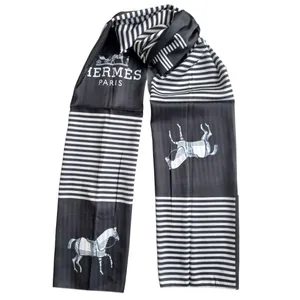 شال زنانه هرمس مدل ابریشم مجلسی مهمانی چهارخانه کد 23