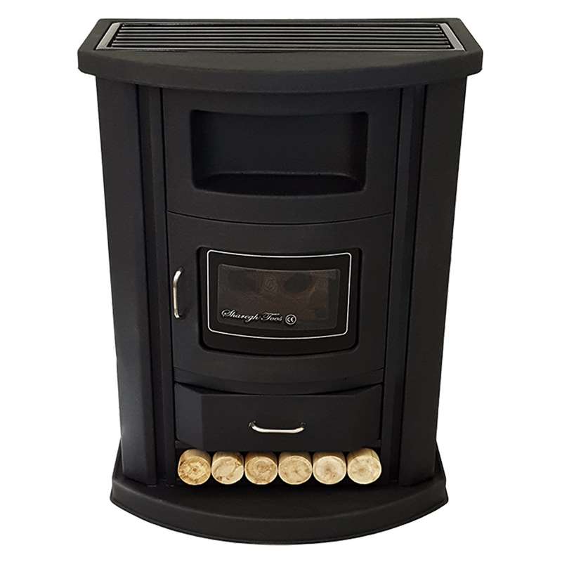 بخاری گازی شارق توس مدل اهورا طرح شومینه 140