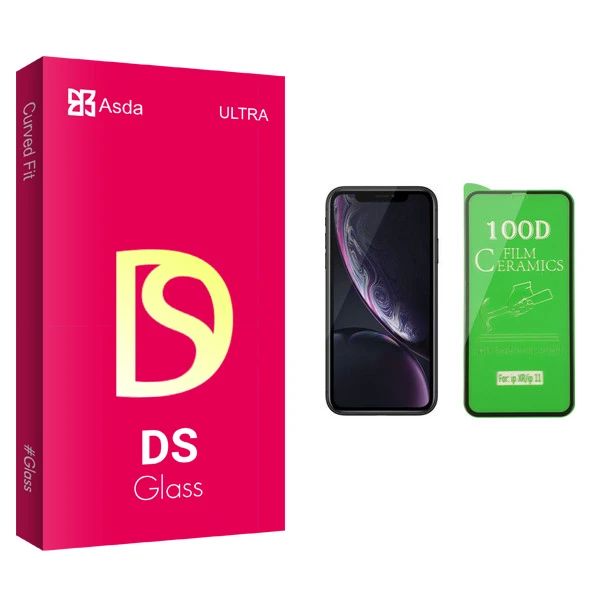 محافظ صفحه نمایش سرامیکی آسدا مدل DS glass مناسب برای گوشی موبایل اپل iPhone XR
