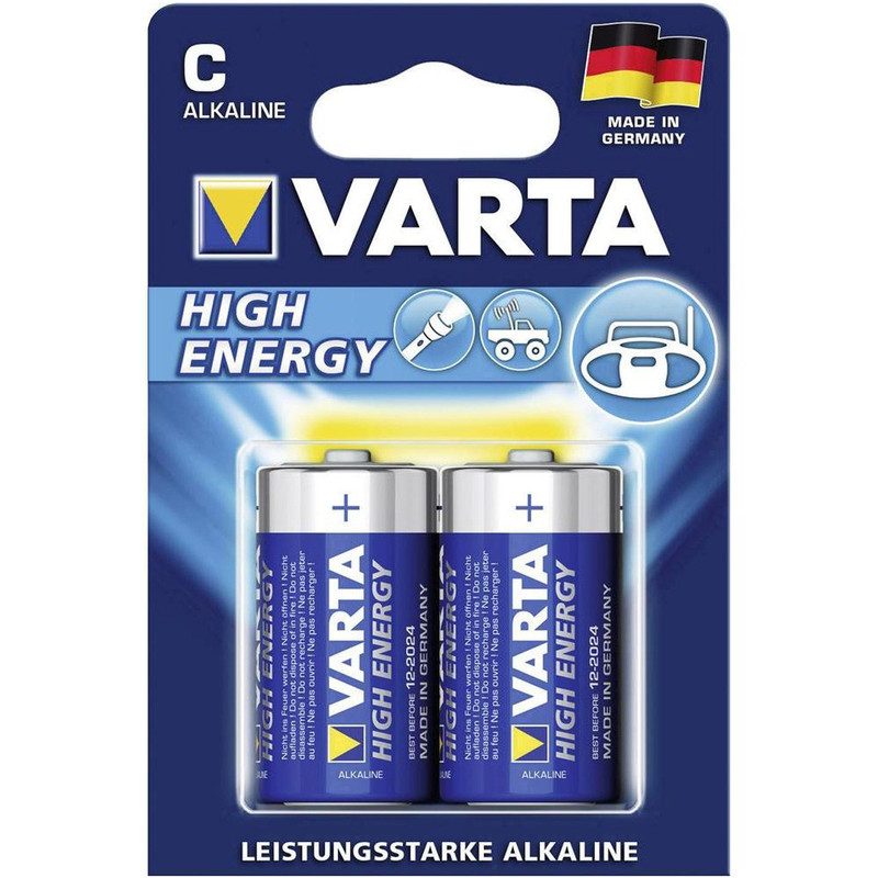 باتری C وارتا مدل High Energy Alkaline LR14 بسته 2 عددی