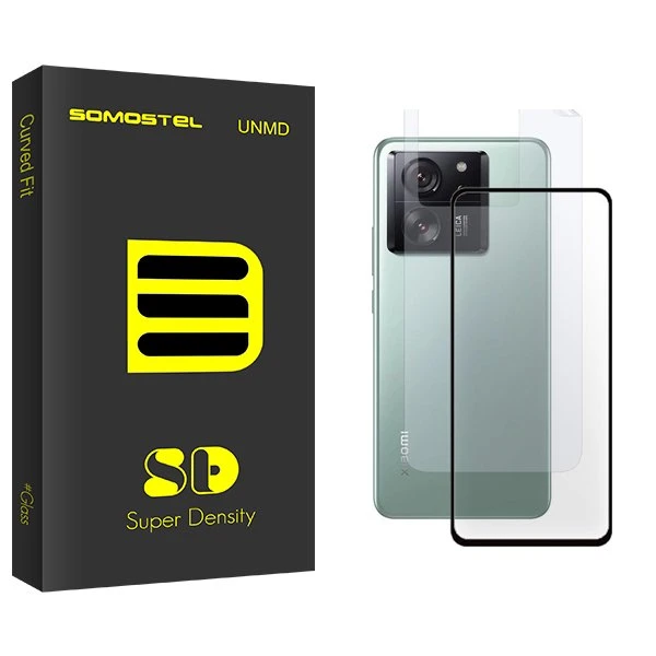 محافظ صفحه نمایش شیشه ای سوماستل مدل SD مناسب برای گوشی موبایل شیائومی 13T  به همراه محافظ پشت گوشی