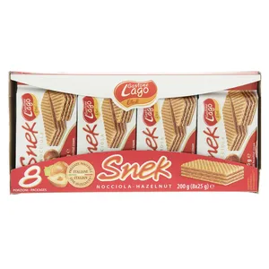 ویفر با کرم فندق لاگو مقدار 25 گرم بسته 8 عددی