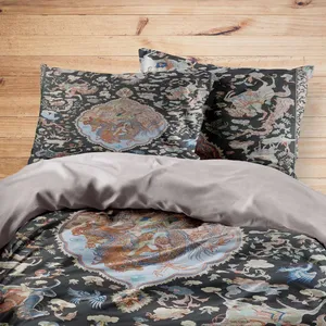 سرویس روتختی مدوپد طرح فرش قم شکارگاه عکسی مدل C-Ghom026 یک نفره 4 تکه