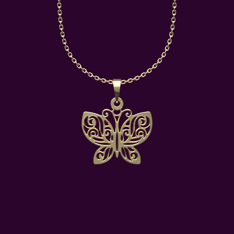 گردنبند طلا 18 عیار زنانه مدوپد مدل پروانه کد NN2-1-1043