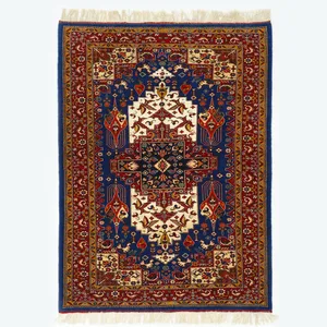 فرش دستبافت دو و نیم متری مدل چله و گل ابریشم گنبد کد r575440