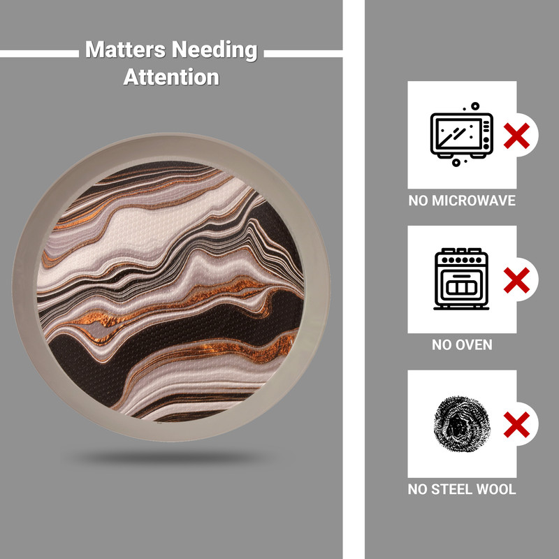 سینی بدون دسته مهروز مدل 6001 طرح مرمر سایز 20x20 سانتی متر