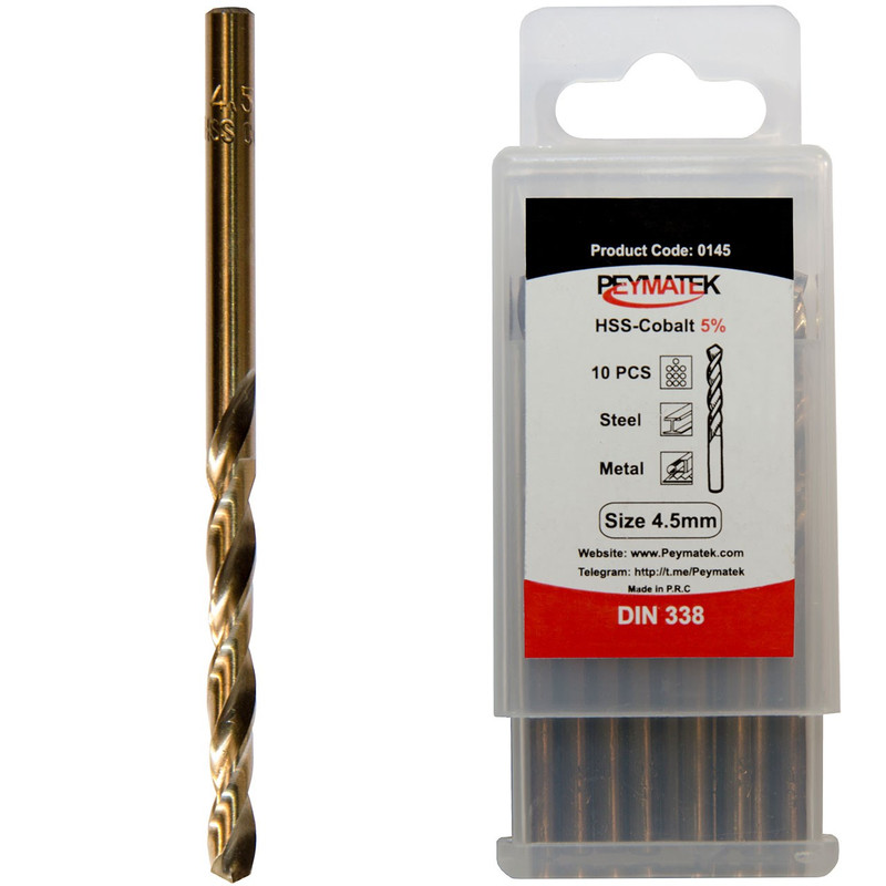 مته کبالت پیماتِک سایز 4.5 میلی متری بسته 10 عددی مته کبالت پیماتِک سایز 4.5 میلی متری بسته 10 عددی