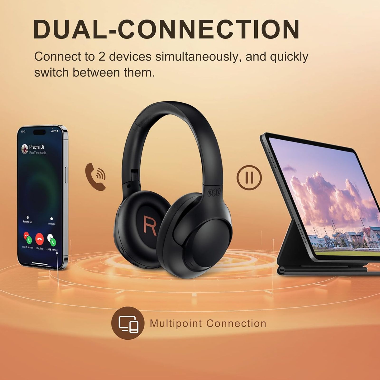 هدفون بلوتوثی کیو سی وای مدل H3 -  - 7