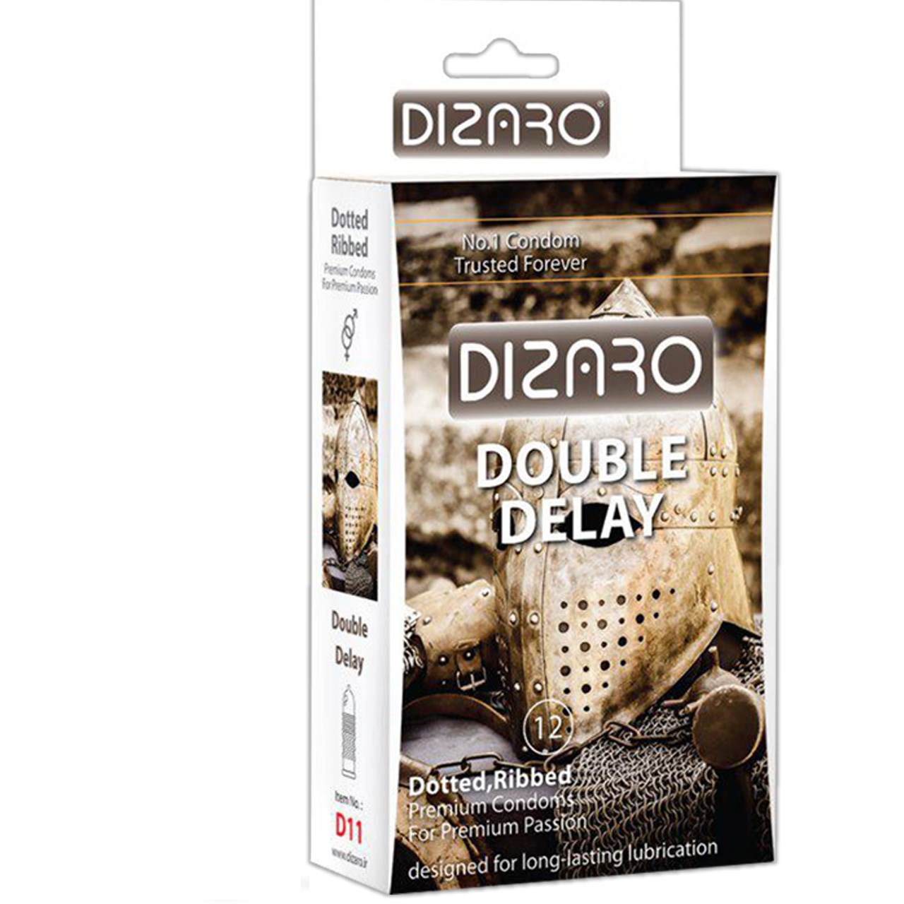 کاندوم دیزارو مدل DOTTED RIBBED DOBLE DELAY کد D11 بسته 12 عددی