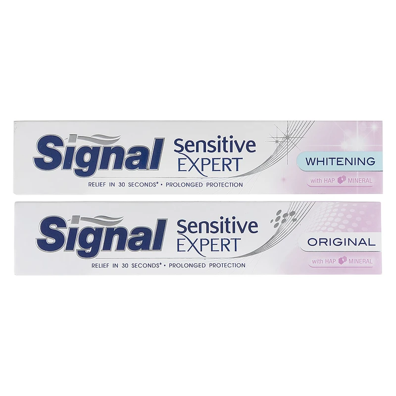 پک خمیر دندان سیگنال سری Sensetive Expert مدل Whitening و Original