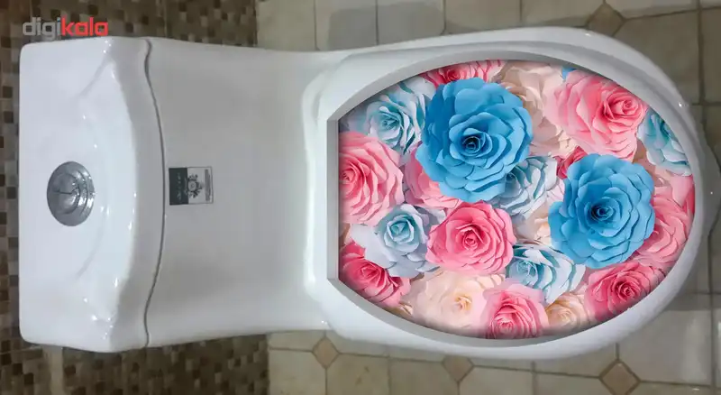 استیکر سرویس بهداشتی ژیوار طرح گل های کاغذی