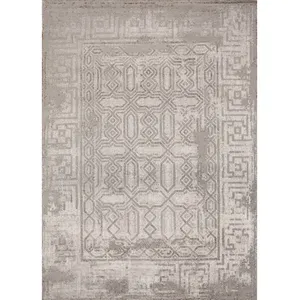 فرش ماشینی اکسیر طرح وینتیج کد 5034 زمینه طوسی