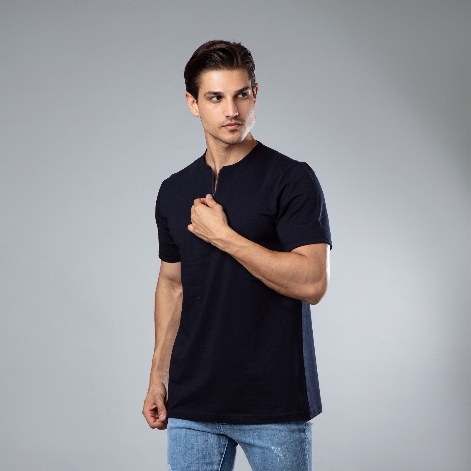 تی شرت آستین کوتاه مردانه باینت مدل 551-1 رنگ سرمه ای