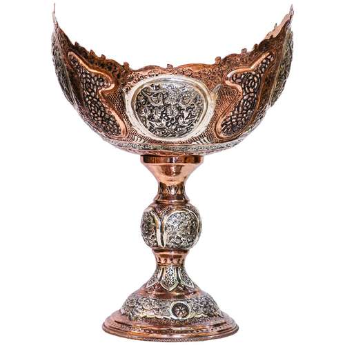 میوه خوری قلمزنی طرح گل و مرغ وتذهیب مدل 486725