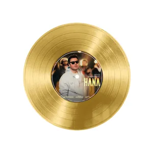 تابلو نیپ آرت طرح دیسک گرامافون مدل 9198 فریم طلایی 