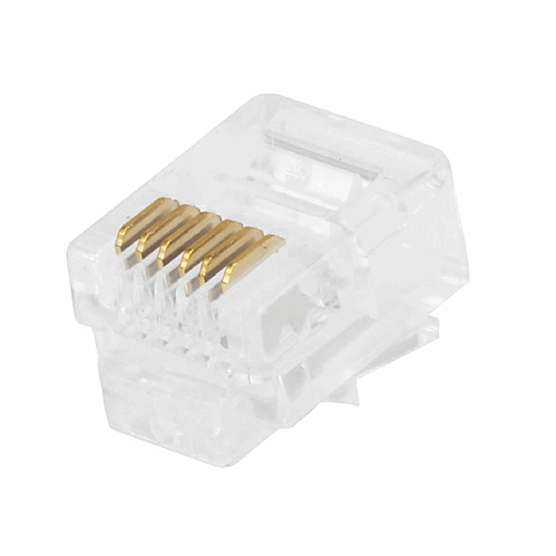 بسته 100 عددی کانکتور RJ12 6p4c بسته 100 عددی کانکتور RJ12 6p4c