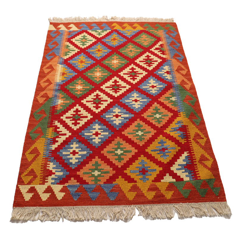 گلیم دستبافت یک و نیم متری مدل قشقایی کد 4030154