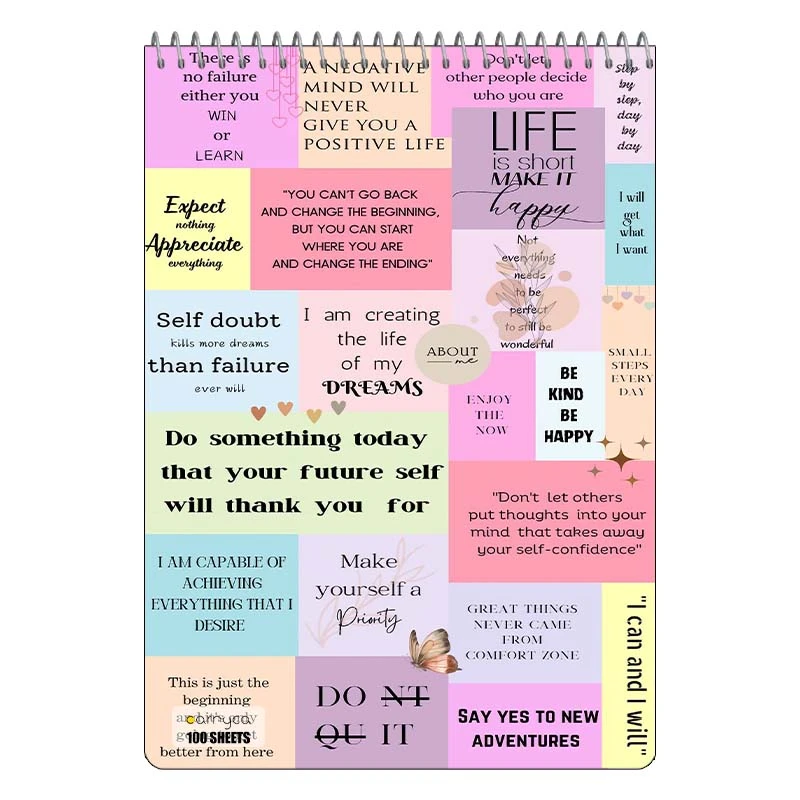 دفتر شطرنجی 100 برگ کارنیکا طرح متون انگلیسی English word کد 78682