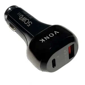 شارژر فندکی 50 وات وونک مدل VC----50 به همراه کابل USB-C
