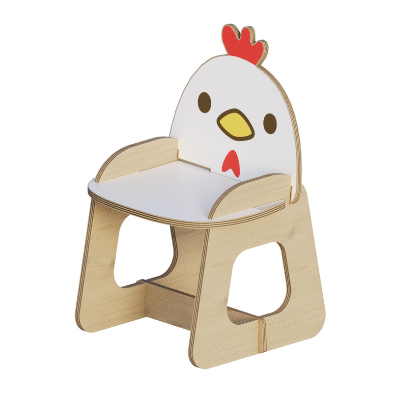 صندلی کودک مدل باغ وحش چوبی- مرغ