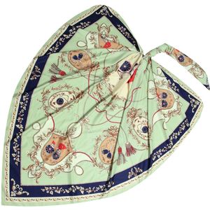 روسری زنانه مدل ابریشم پاییزه طرح کالسکه کد 9804