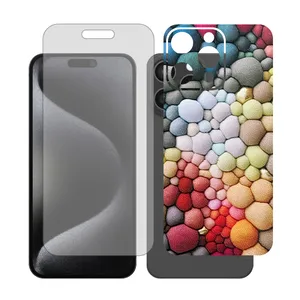 Glass Together model transparent screen protector suitable for Apple iPhone 15 Pro Max mobile phone with cover sticker on the back of the phone
