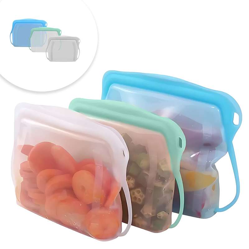 کیسه سیلیکونی زیپ دار هوانگ مدل Reusable Zip Lock بسته سه عددی کیسه سیلیکونی زیپ دار هوانگ مدل Reusable Zip Lock بسته سه عددی