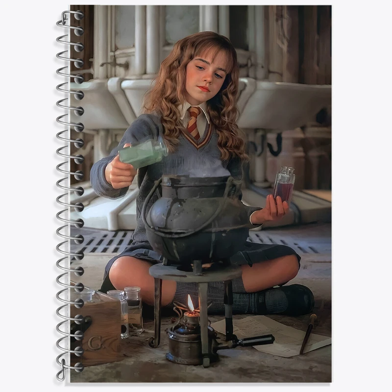 دفتر زبان 50 برگ خندالو مدل سه خط طرح هرماینی هری پاتر (Harry Potter) کد F6936