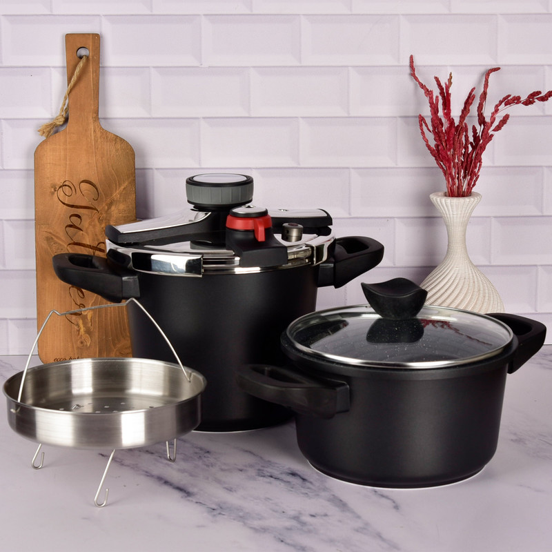 زود پز دوقلو بارولی مدل BLAK گنجایش 4 و 6 لیتر