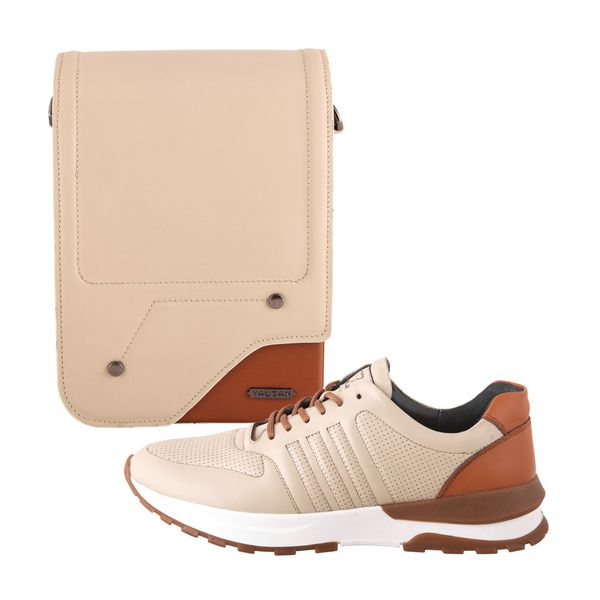 ست کیف و کفش روزمره زنانه چرم یلسان مدل هایکا کد LAVENDER-GN-911-krm