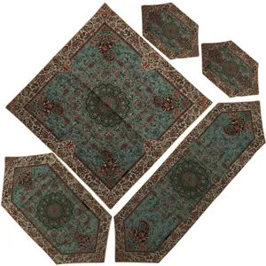 ست رومیزی 5 تکه ترمه سران یزد طرح قاجار 