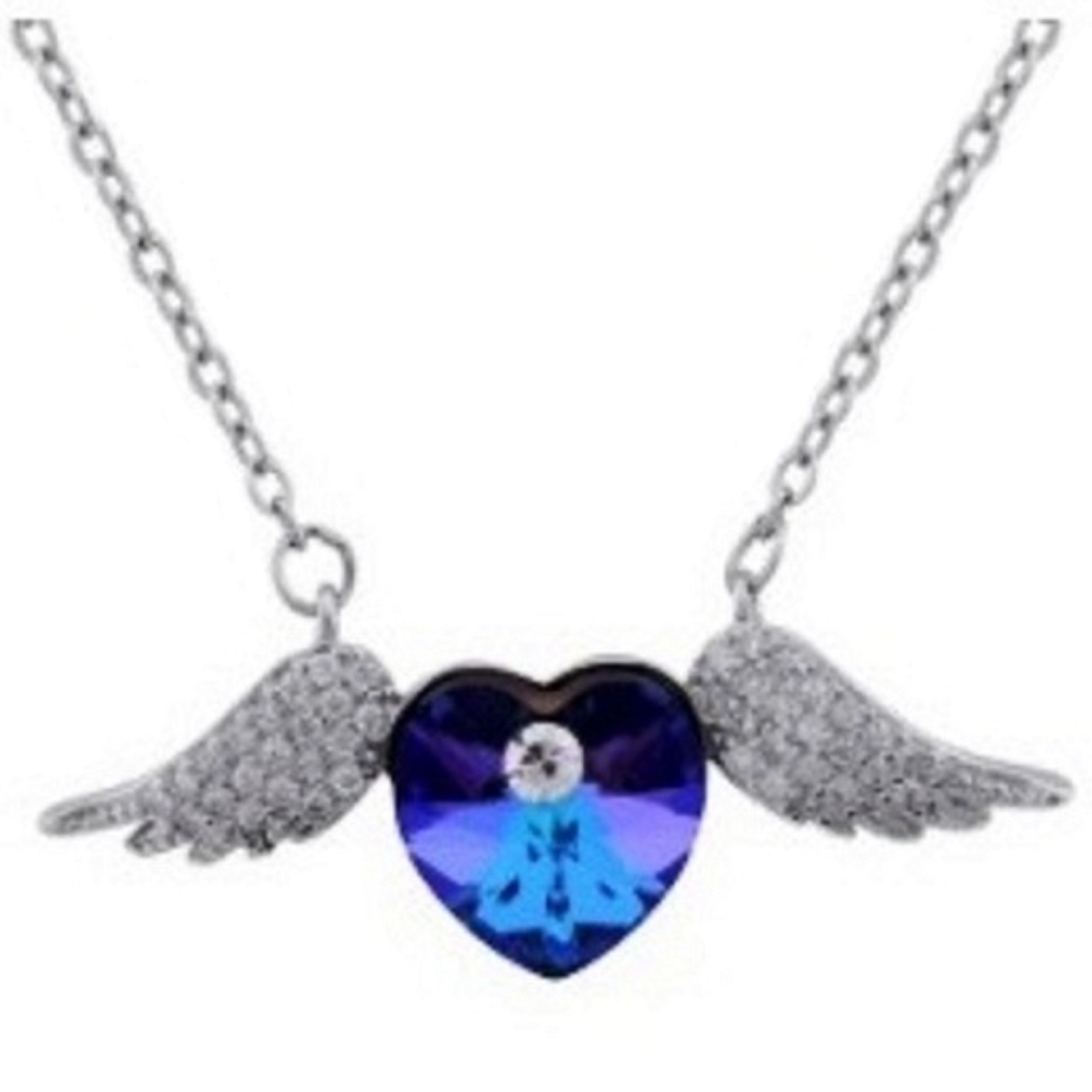 گردنبند نقره زنانه مدل بال و قلب سایمان