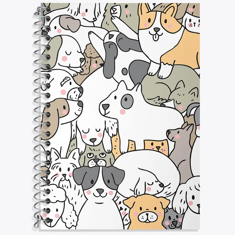 دفتر زبان 50 برگ خندالو مدل سه خط طرح سگ بامزه کد N307