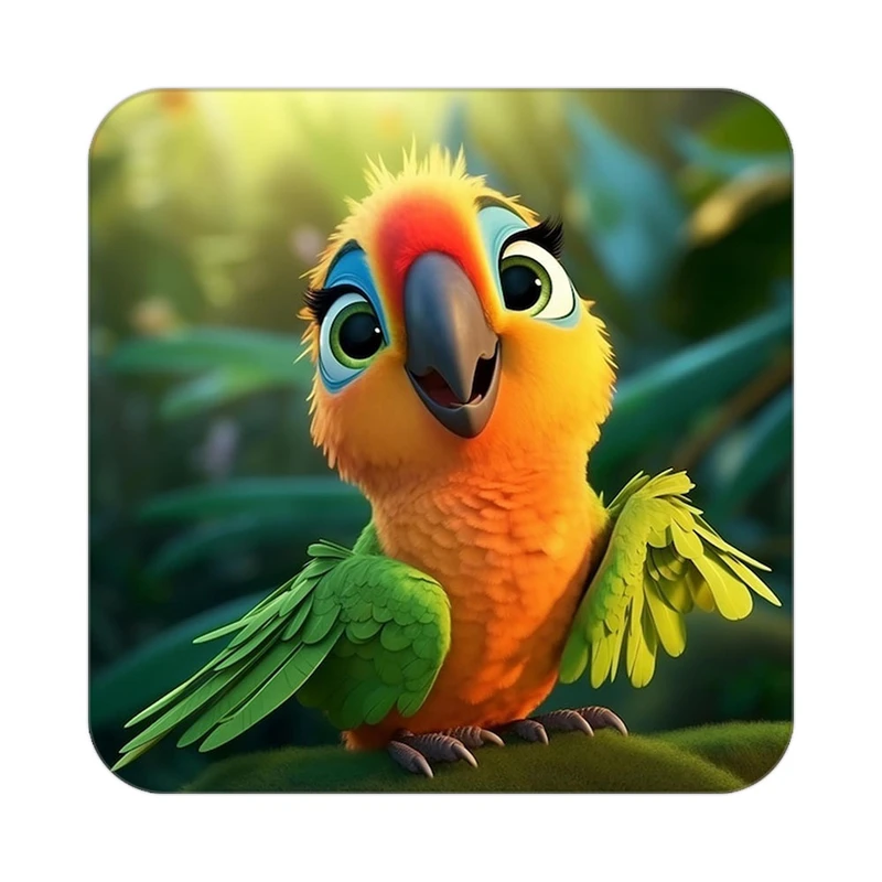 زیر لیوانی کاکتی طرح حیوانات کارتونی مدل mp28019