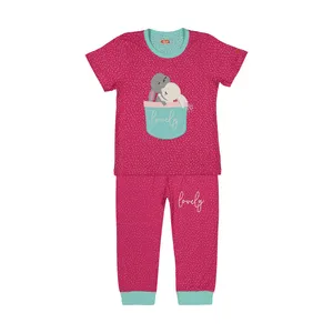 ست تی شرت و شلوار دخترانه مدل بنفی C