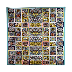 رومیزی مدل مخمل طرح کاشی کد 144