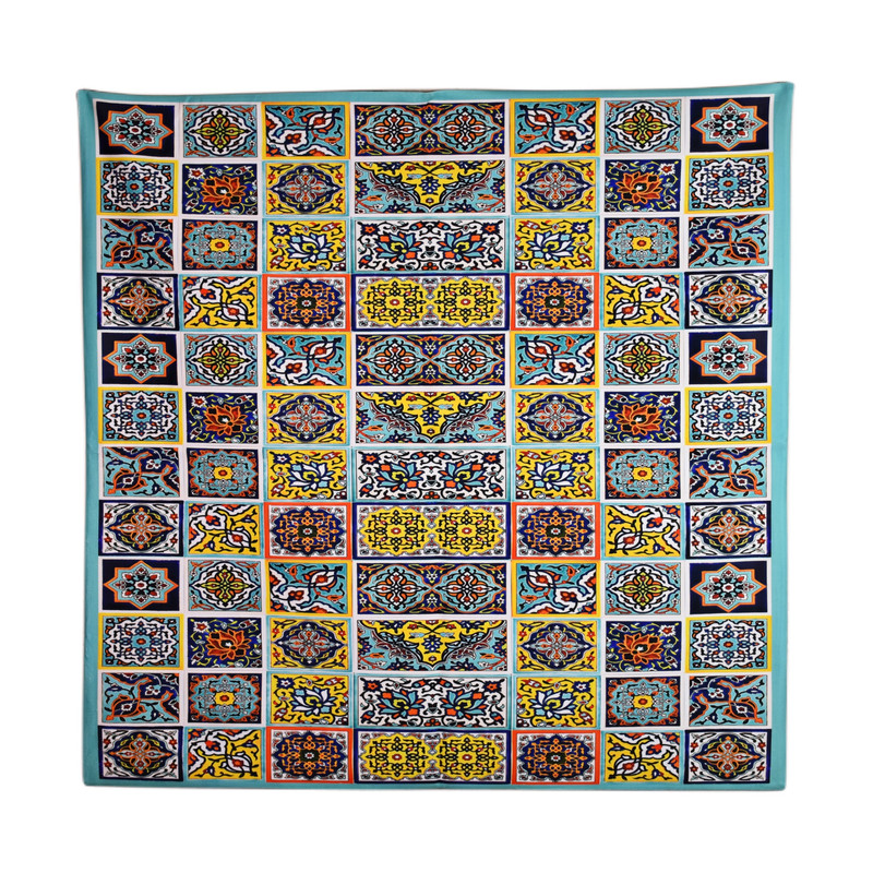رومیزی مدل مخمل طرح کاشی کد 144