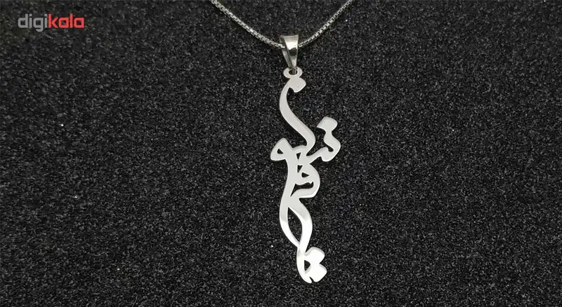 گردنبند نقره ترمه مدل اسم نیلوفر A2