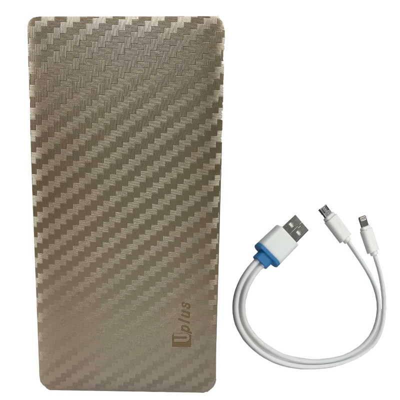 شارژر همراه یو پلاس مدل UP-PB806 با ظرفیت 6000 میلی آمپر به همراه کابل لایتنینگ و micro usb