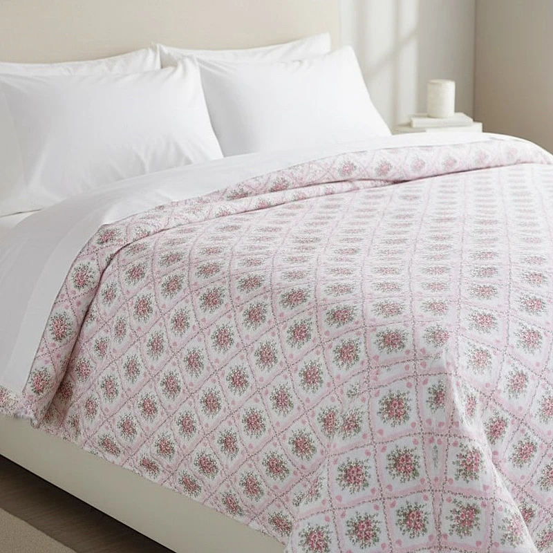 روکش لحاف ساتن-پنبه انگلیش هوم مدل Lovely Bouquet یک نفره سایز 220x160 سانتی‌متر