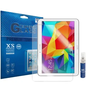 محافظ صفحه نمایش شیشه ای ایکس اس مدل تمپرد مناسب برای تبلت سامسونگ Galaxy Tab 4 10.1 به همراه اسپری پاک کننده صفحه XS