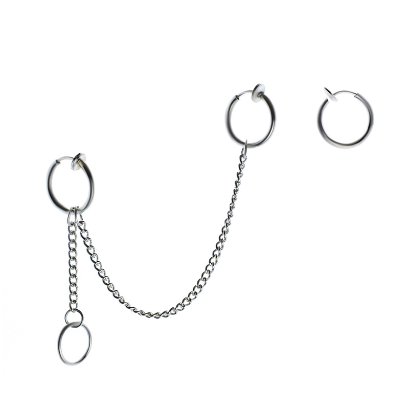 پیرسینگ گوش زنانه پایتخت مدل PS434_GO  فنری مجموعه دو عددی