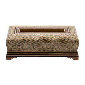 جعبه دستمال کاغذی خاتم کاری رستا طرح 12-12-101