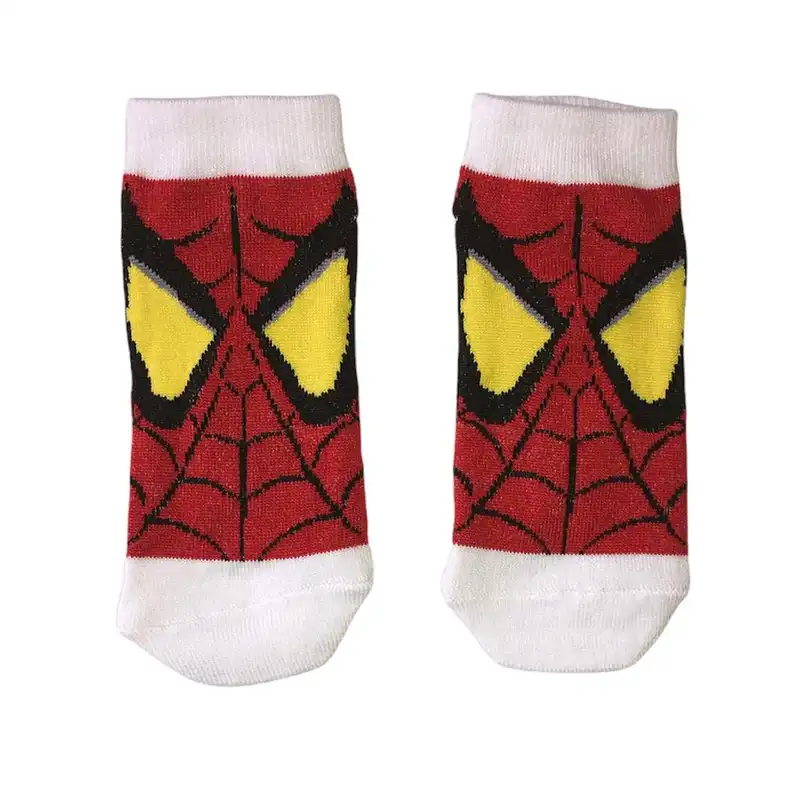 جوراب ساق کوتاه بچگانه مدل مرد عنکبوتی کد 1362 مجموعه 2 عددی