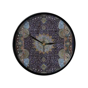 ساعت دیواری مدوپد طرح قالیچه قم ترنجی گل ریز مدل C-Ghom111