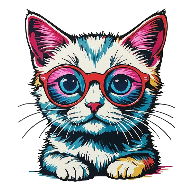 استیکر پارچه و لباس پاد آفرین مدل گربه کد S3348