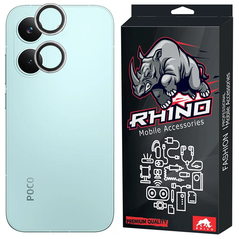 محافظ لنز دوربین شیشه‌ای راینو مدل R-Ringi مناسب برای گوشی موبایل شیائومی Poco X8 Pro