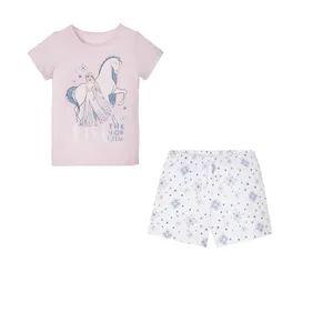 ست تی شرت آستین کوتاه و شلوارک دخترانه دیزنی مدل l.k.536