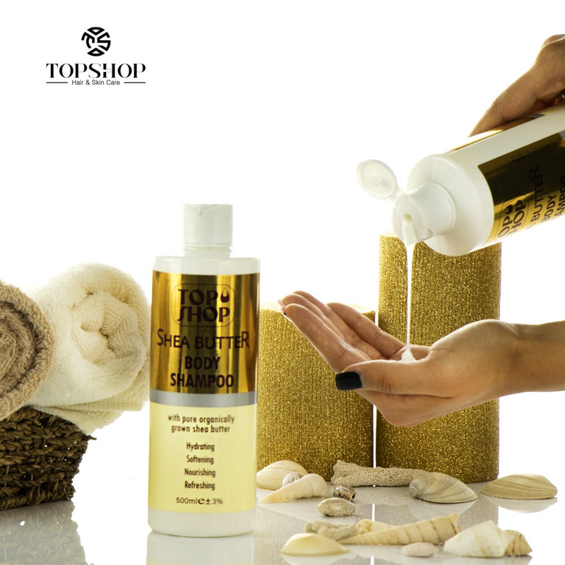 شامپو بدن تاپ شاپ مدل روغن شی باتر حجم 500 میلی لیتر